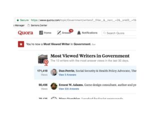 Quora Government Ranking Screen Shot