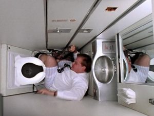 Tiny airline bathroom