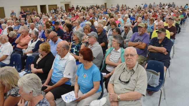 A large group of senior citizens